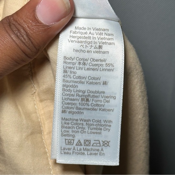 J. Crew Tan Button-Down Light Academia Flared Linen Blend Mini Skirt Size 12 - Picture 12 of 14